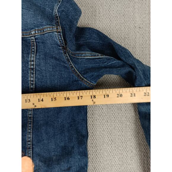 Old Navy Custom Jean Jacket Women's Medium Blue "Aerosmith" Hand Painted Cropped - Picture 10 of 13